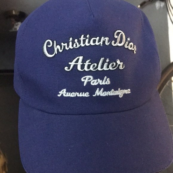 NWT Dior Men's Christian Dior Atelier Blue Embroidered Baseball Cap. - Picture 8 of 8